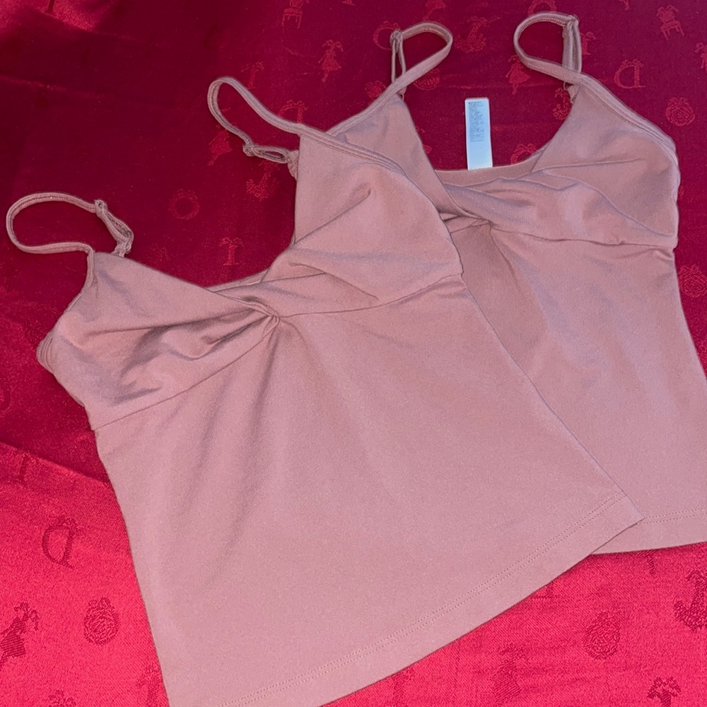 Athleta Powervita Pink Twist Front Activewear Cami Camisole Tank Top  XXS